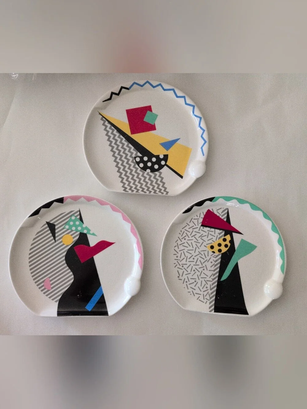 3 Kato Kogei Japanese Memphis Plates for Fujimori Carnival Collection